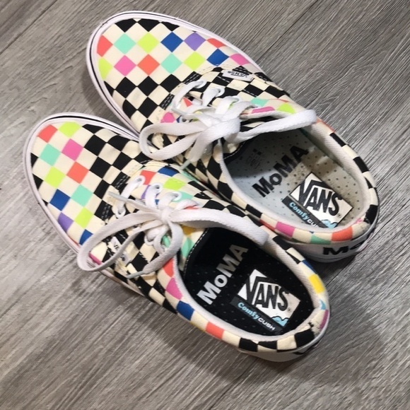 Vans Moma “Museum of Modern Art” UA ComfyCush Era x Rainbow Check Lace Sneakers - Picture 2 of 9